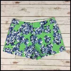 J. Crew Factory Sz 4 Shorts Floral Green Blue NWT